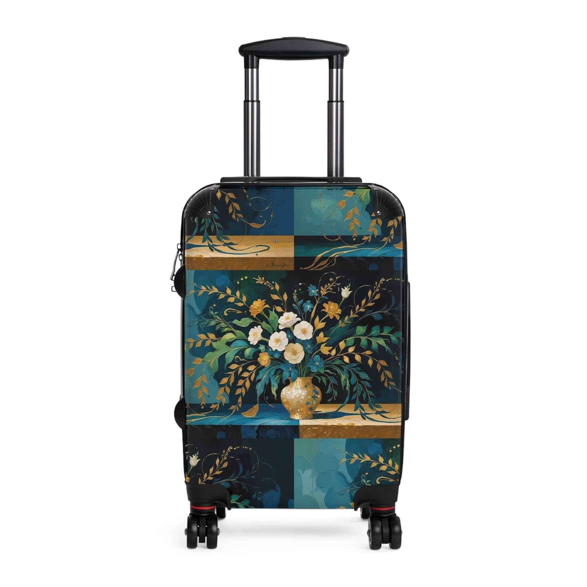 Klimt Floral Print Suitcase - Exclusive Vintage Travel Luggage by Rosetta Creative Boutique for Getaways and Summer Trips - Rosetta Creative Boutique